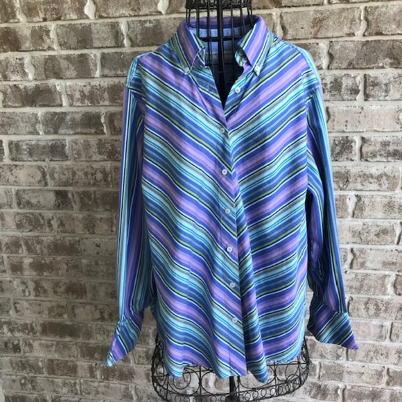 Tommy Hilfiger Woman Striped Button Down Shirt VTG - Picture 3 of 8